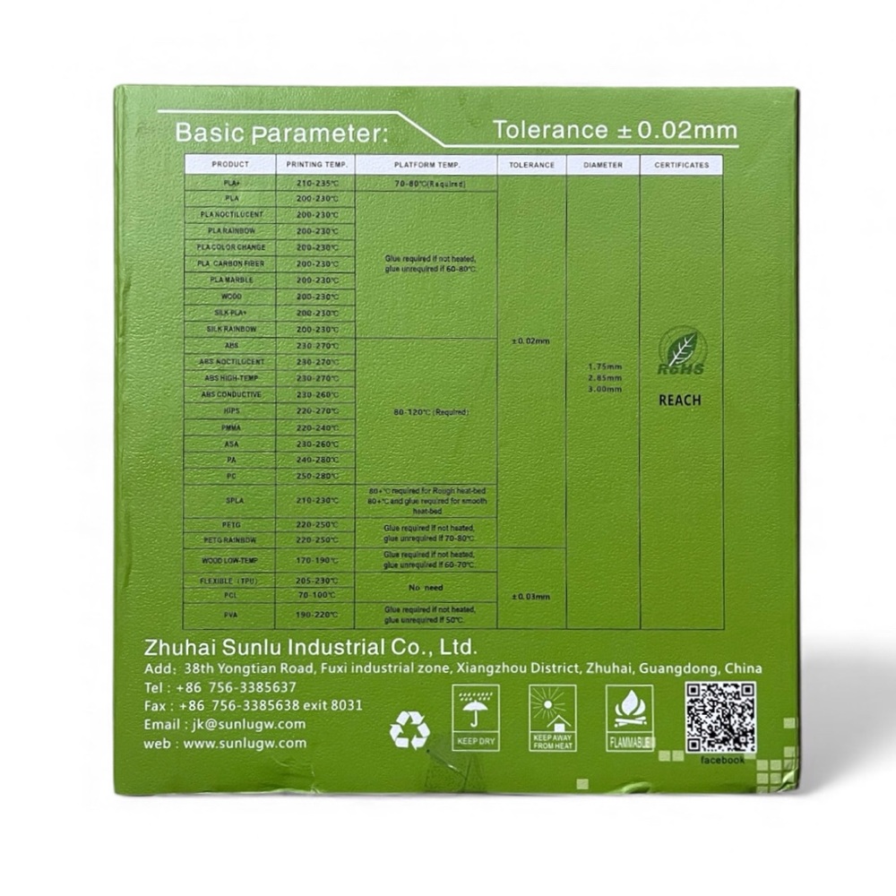NIB Sunlu 3D Printer Filament PLA 1.75mm Reach RoHs Award Winner in Black - Picture 6 of 6